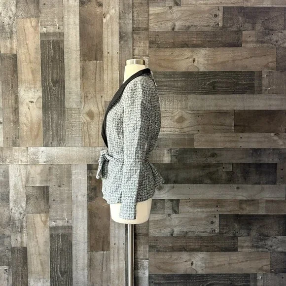 NWT! White House Black Market blazer size 6 sparkly tweed wool plaid jacket - Picture 8 of 12